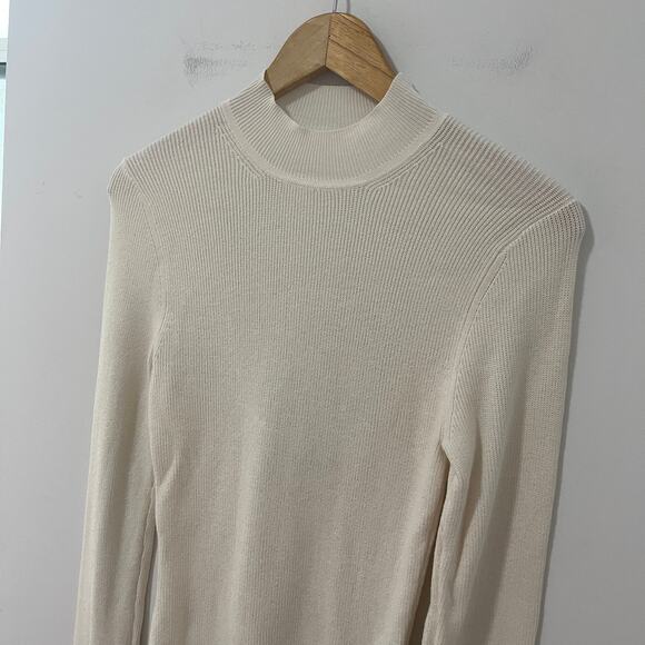 Abercrombie & Fitch White Ribbed Knit Cutout Bodysuit Size Medium - Picture 2 of 7